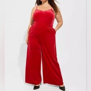 Torrid Jester Red Cami Jumpsuit